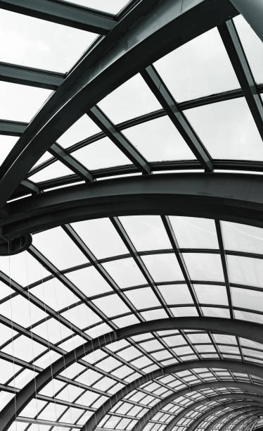 architektura abstrakcyjny nowoczesny szklany dach - monochromatyczny - aluminum glass house window zdjęcia i obrazy z banku zdjęć