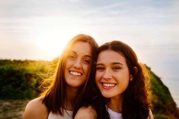 istock Selfie friends at sunset 649524468