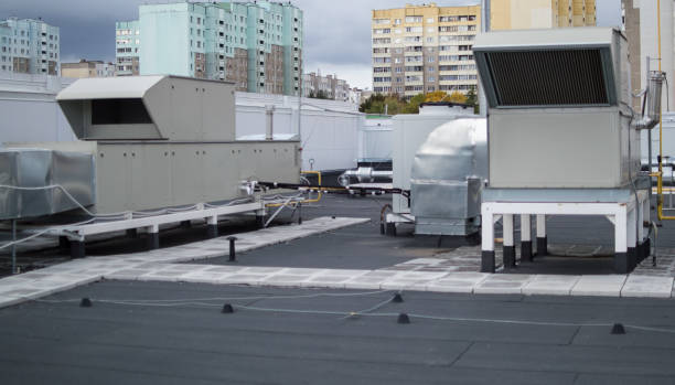 istock Air Handling Units (rooftops) for the central ventilation system 649525288