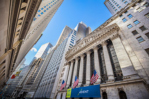 Image of New York Stock Exchange, located in Lower Manhattan.