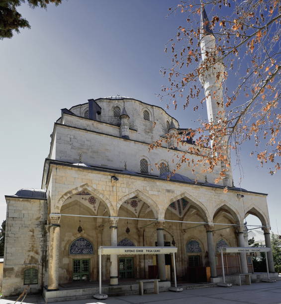 the nw.facing facade of the ömer pasa camii-mosque. elmali-turkey. 1847 - adhan imagens e fotografias de stock