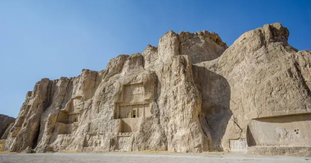 Naqsh-e Rustam necropolis by Perseopolis in Shiraz