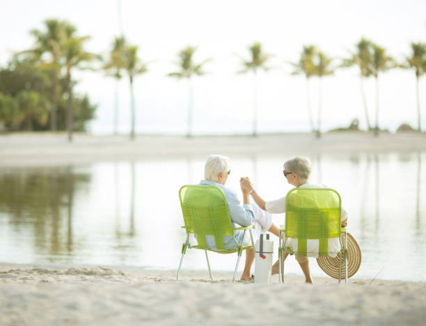 istock Senior couple at the beach 649544560