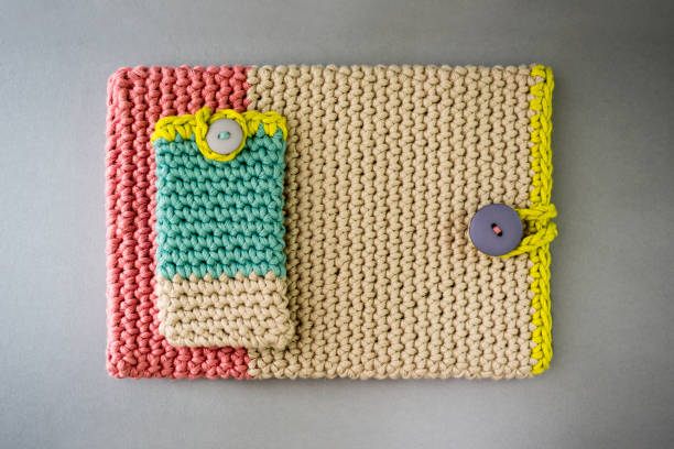 istock Beautiful Crocheted Mobile Phone and Tablet Sleeves 649552290
