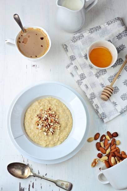 istock Oatmeal with nuts and honey 649554880