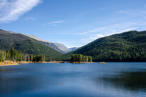 Monarch Lake is located in Arapaho National Forest just outside Rocky Mountain National Park. Monarch Lake is considered one of the 'Great Lakes of Colorado' along with Grand Lake, Lake Granby, Shadow Mountain Lake, Willow Creek Reservoir and Meadow Creek Reservoir. The 140-acre reservoir is considered one of the most desirable destinations in the area. Monarch Lake is the gateway for backpackers and rugged adventurers to access true road-less wilderness in Colorado.