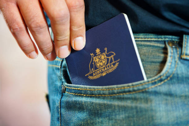 istock Australian passport in jeans pocket. 649563260