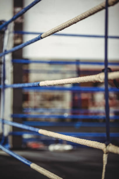 istock Boxing ring in fitness studio 649566812