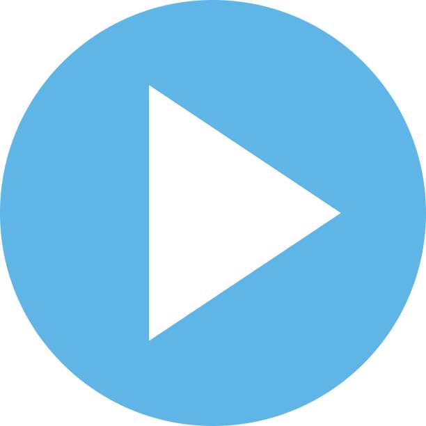 Arrow Sign Circle Icon Play Button Arrow sign play icon on circular shape in flat style. Multimedia audio video movie interface button. Vector illustration a graphic element for design play button stock illustrations