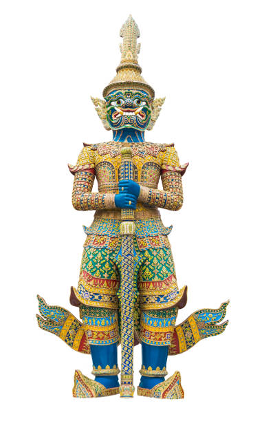 istock Giant guardian statue isolated on white background 649580932