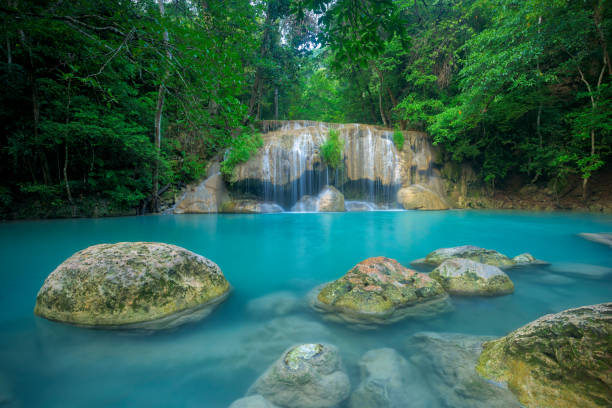 istock Waterfall in forest at Erawan waterfall National Park 649580986