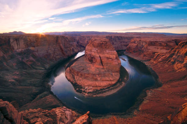 istock Horseshoe Bend Colorado river sunset 649583572