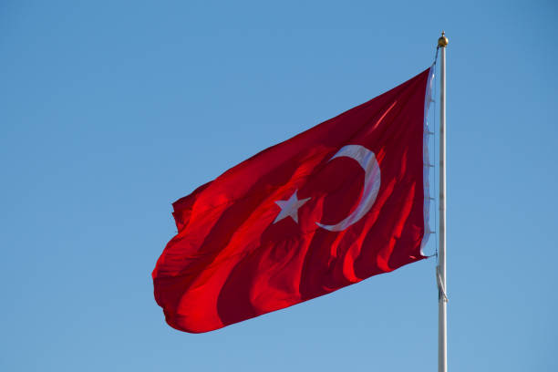 istock Turkish national flag hang on a pole 649583840