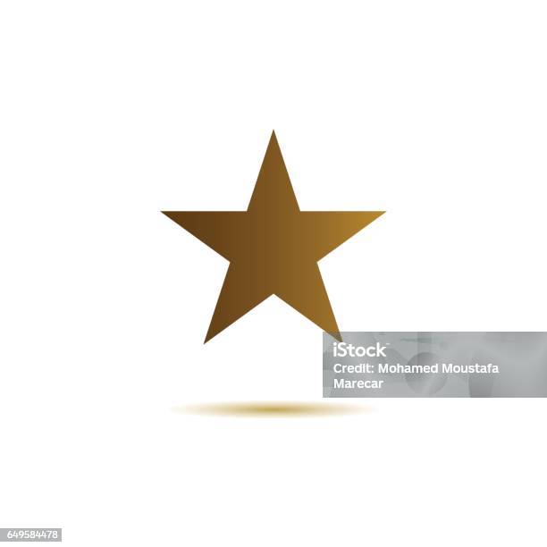 Star Flat Icon Gold Color On White Background Stock Illustration - Download Image Now - Abstract, Angle, Arts Culture and Entertainment