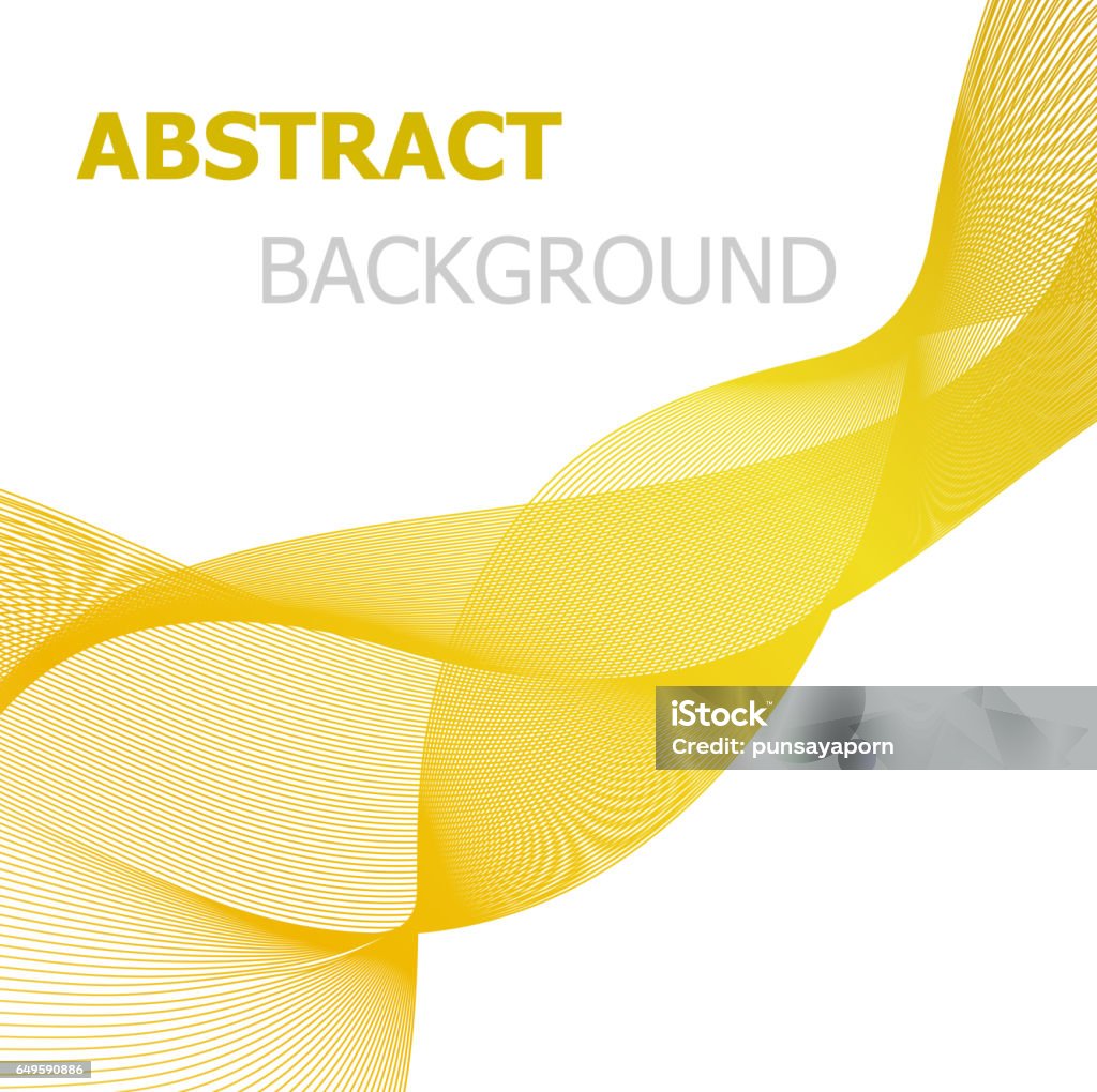 Yellow Wave One Line Yellow Line Wave Abstract Background Stock Illustration - Download ...