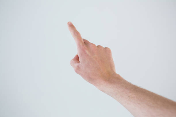istock Hand of a man pointing upwards 649601330