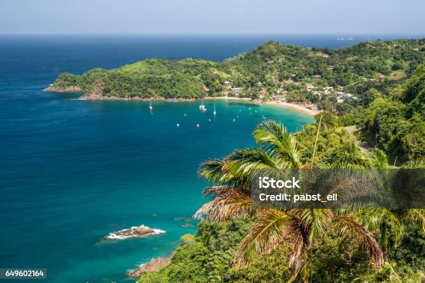 Castara Bay Caribbean Beach In Tobago Stock Photo - Download Image Now - Trinidad And Tobago, Tobago, Trinidad - Trinidad And Tobago