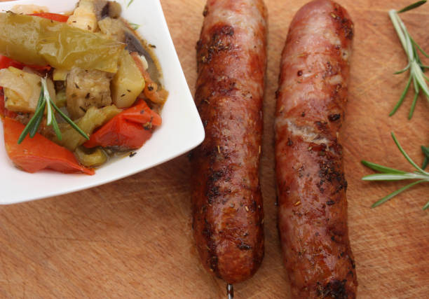 istock Grilled sausages - Ratatouille 649612694