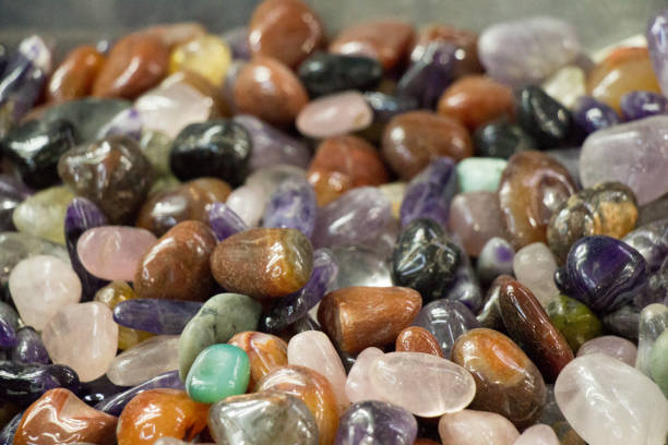 istock Set of natural mineral gemstones of various type 649613020