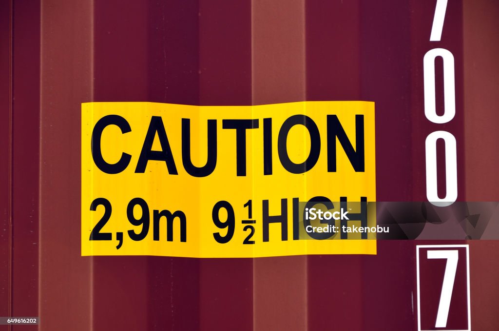 caution sign , high Harbor Stock Photo