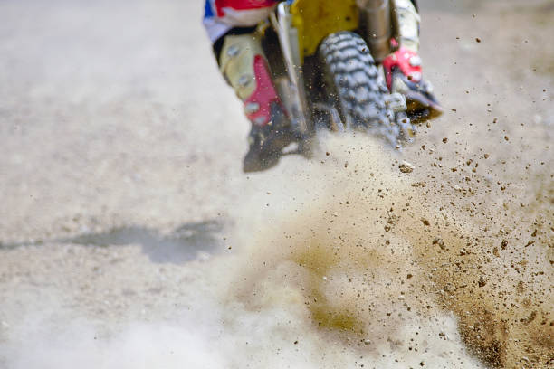 istock Dirt debris from a motocross race 649619808