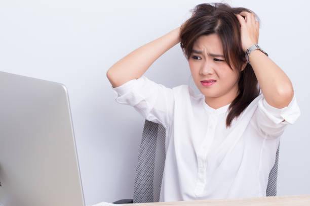 istock Woman so busy at work 649625388