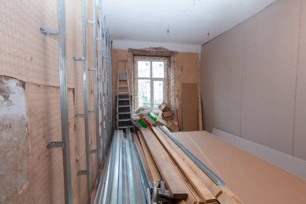 istock Interior of apartment with materials during on the renovation and construction ( remodel wall from gypsum plasterboard) 649626040