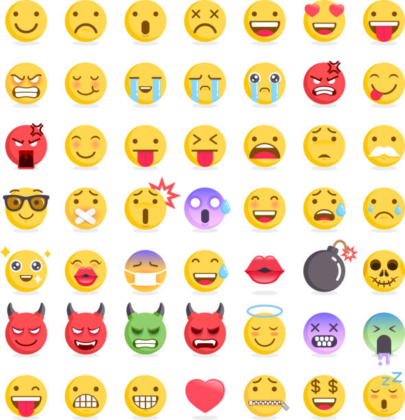 emoji смайлики символы значки набор. - бомба stock illustrations