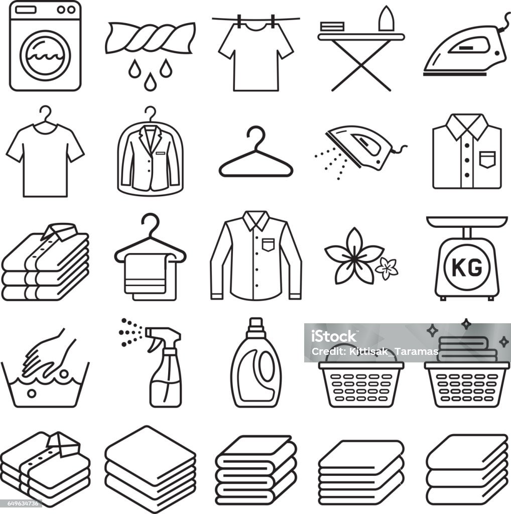 laundry service icons. Icon Symbol stock vector