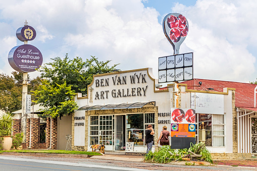 Parys, South Africa - March 01, 2017: Ben Van Wyk art gallery in Parys town centre next to The art lovers guesthouse. Parys is a town with many artistic and talented people.