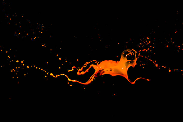 isolated orange water splash on background