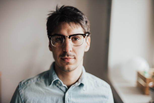 istock Profile picture of a young hipster man 649649628