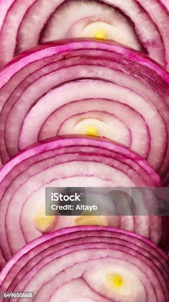 Sliced Red Onion Stock Photo - Download Image Now - Backgrounds, Close-up, No People