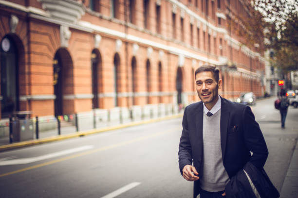 istock Cute gentleman on the street 649653926