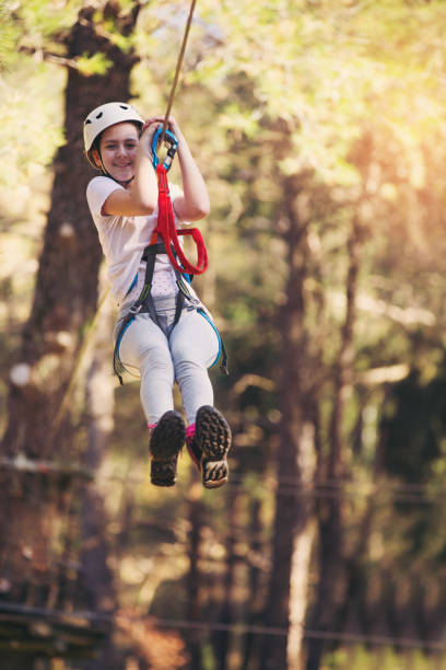 istock Girl in adventure park 649661408