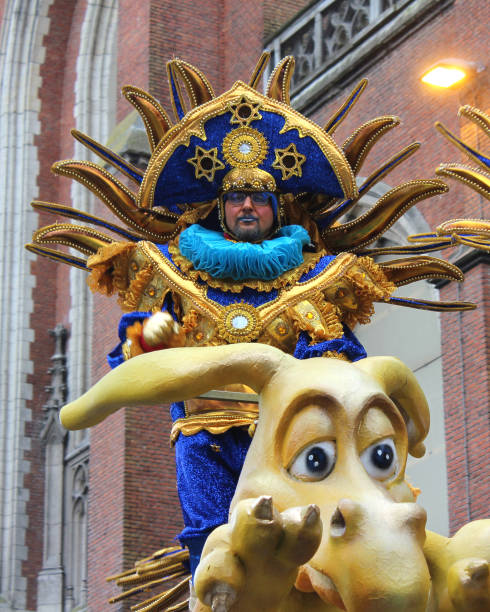 Aalst Carnival 2017 Aalst, Belgium- February 26, 2017: Unknown male dancer during the annual carnival parade in Aalst, which is a UNESCO recognized event of Intangible Cultural Heritage. mardi gras body painting stock pictures, royalty-free photos & images