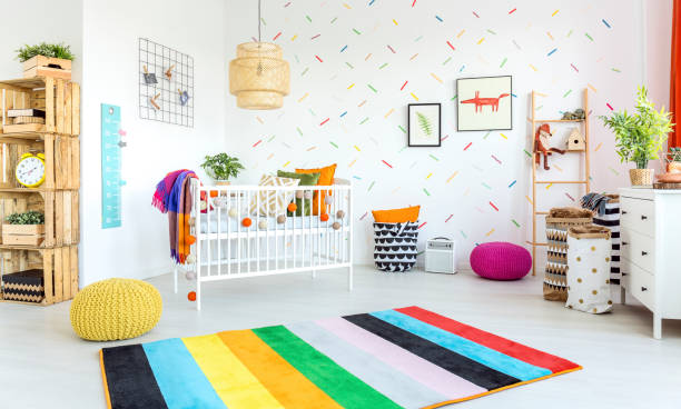 o moderno quarto de bebê - quarto de bebê - fotografias e filmes do acervo