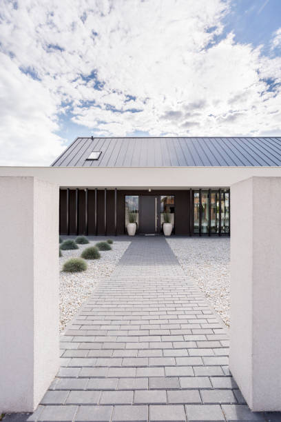 istock Porch of modern villa 649681236