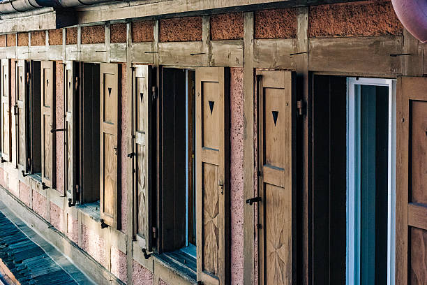 istock Close-Up Of Open Windows In Row 649684487
