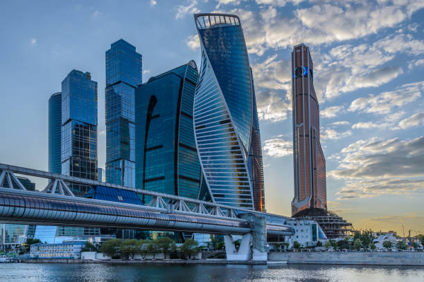 istock View on the building at sunset background 649684978