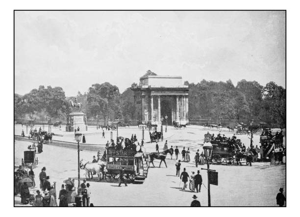 antike londons fotos: grüne bogen, wellington parkplatz - washington square triumphal arch stock-grafiken, -clipart, -cartoons und -symbole