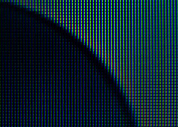 istock Black Circle on Blue Abstract  Background from Television Screen 649693106