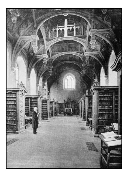 istock Antique London's photographs: Lambeth Palace, the library 649698808
