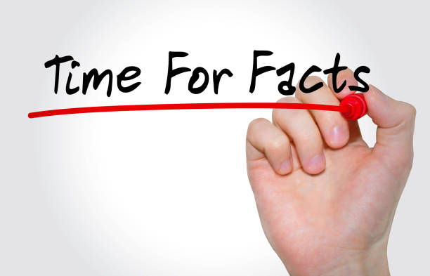 istock Hand writing inscription Time For Facts with marker, concept 649715226
