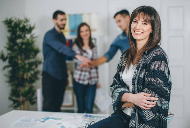istock Satisfied businesswoman 649715280
