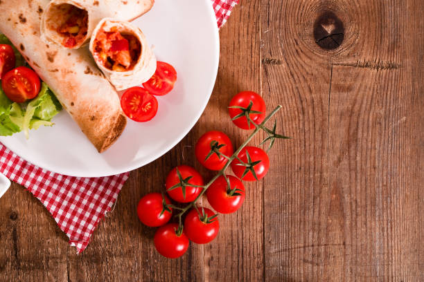 istock Tortilla wraps with chicken and vegetable. 649719586