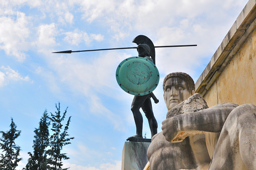 Statue of Leonidas, who fought to death with his famous 300 Spartans against the Persians