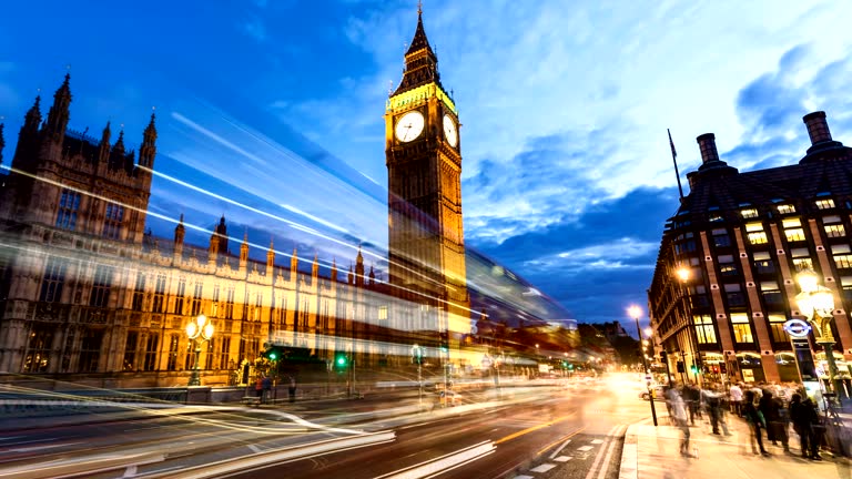 London with Big Ben at sunset, Time Lapse