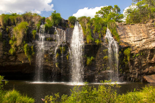 istock Beautiful waterfall in sunny day - Serra da Canastra National Park - Minas Gerais, Brazil 649725464