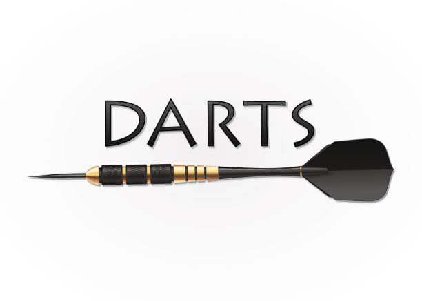 schwarz eggen mit goldenen details. - darts stock-grafiken, -clipart, -cartoons und -symbole